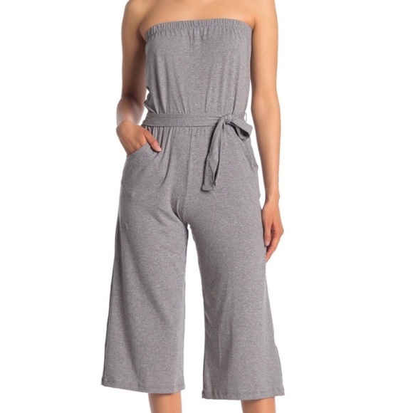 VELVET TORCH Strapless Waist Tie Jumpsuit - Picture 2 of 10